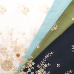 Cotton 60 Lawn Border Lace Fabric - Flowers - nomura tailor