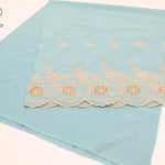 Cotton 60 Lawn Border Lace Fabric - Flowers - nomura tailor