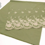 Cotton 60 Lawn Border Lace Fabric - Flowers - nomura tailor