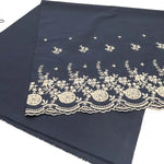 Cotton 60 Lawn Border Lace Fabric - Flowers - nomura tailor
