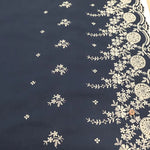 Cotton 60 Lawn Border Lace Fabric - Flowers - nomura tailor