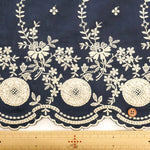 Cotton 60 Lawn Border Lace Fabric - Flowers - nomura tailor