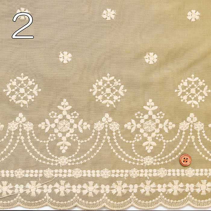 Yarn-dyed 60-lawn Border Lace Fabric - nomura tailor