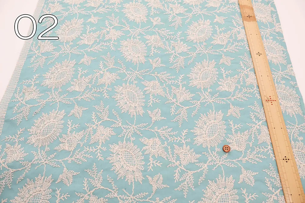 Cotton 60 Lawn Flower Lace Fabric - nomura tailor