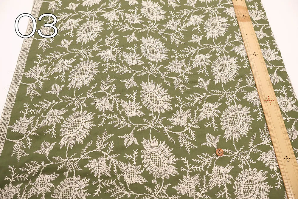 Cotton 60 Lawn Flower Lace Fabric - nomura tailor