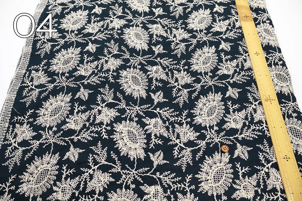 Cotton 60 Lawn Flower Lace Fabric - nomura tailor