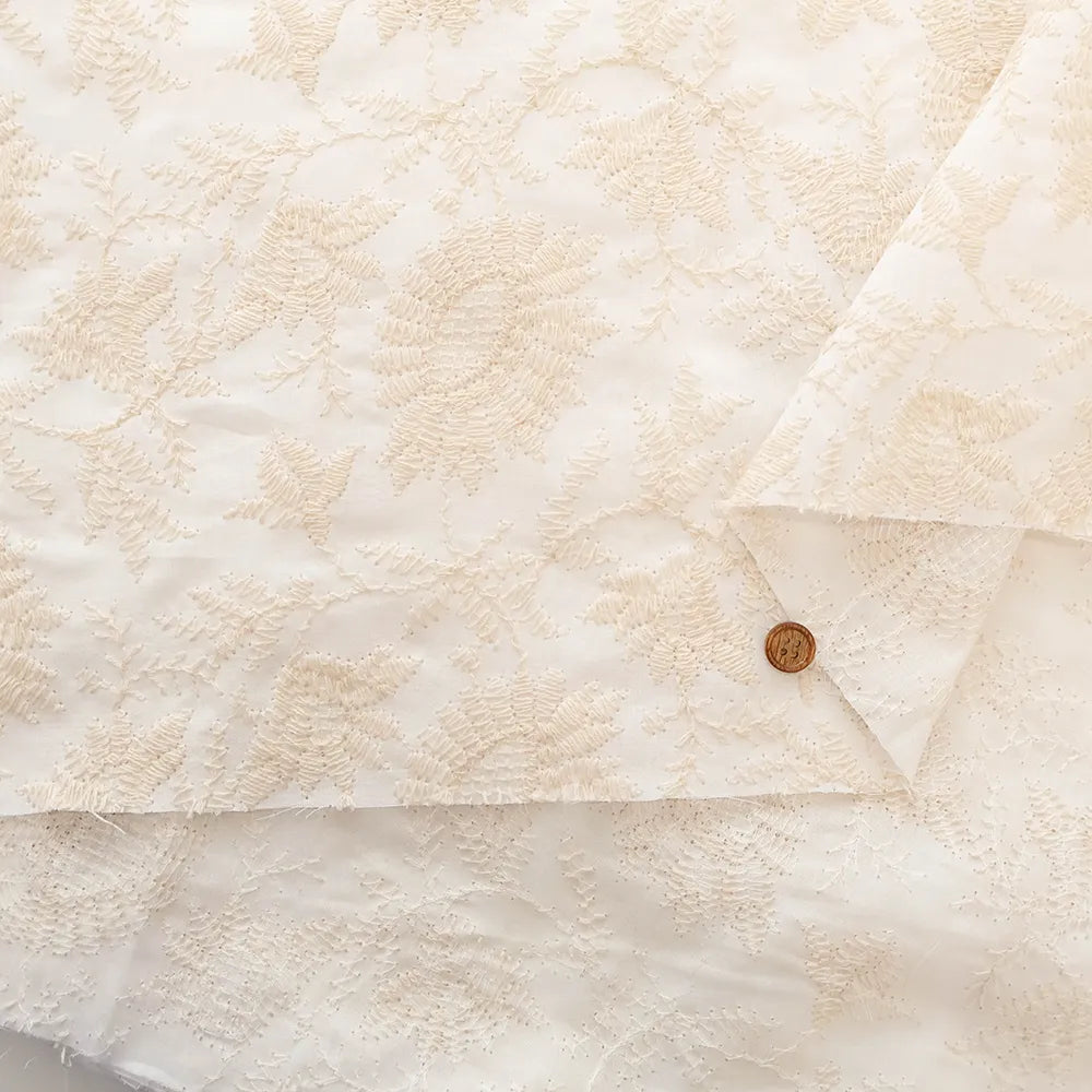 Cotton 60 Lawn Flower Lace Fabric - nomura tailor