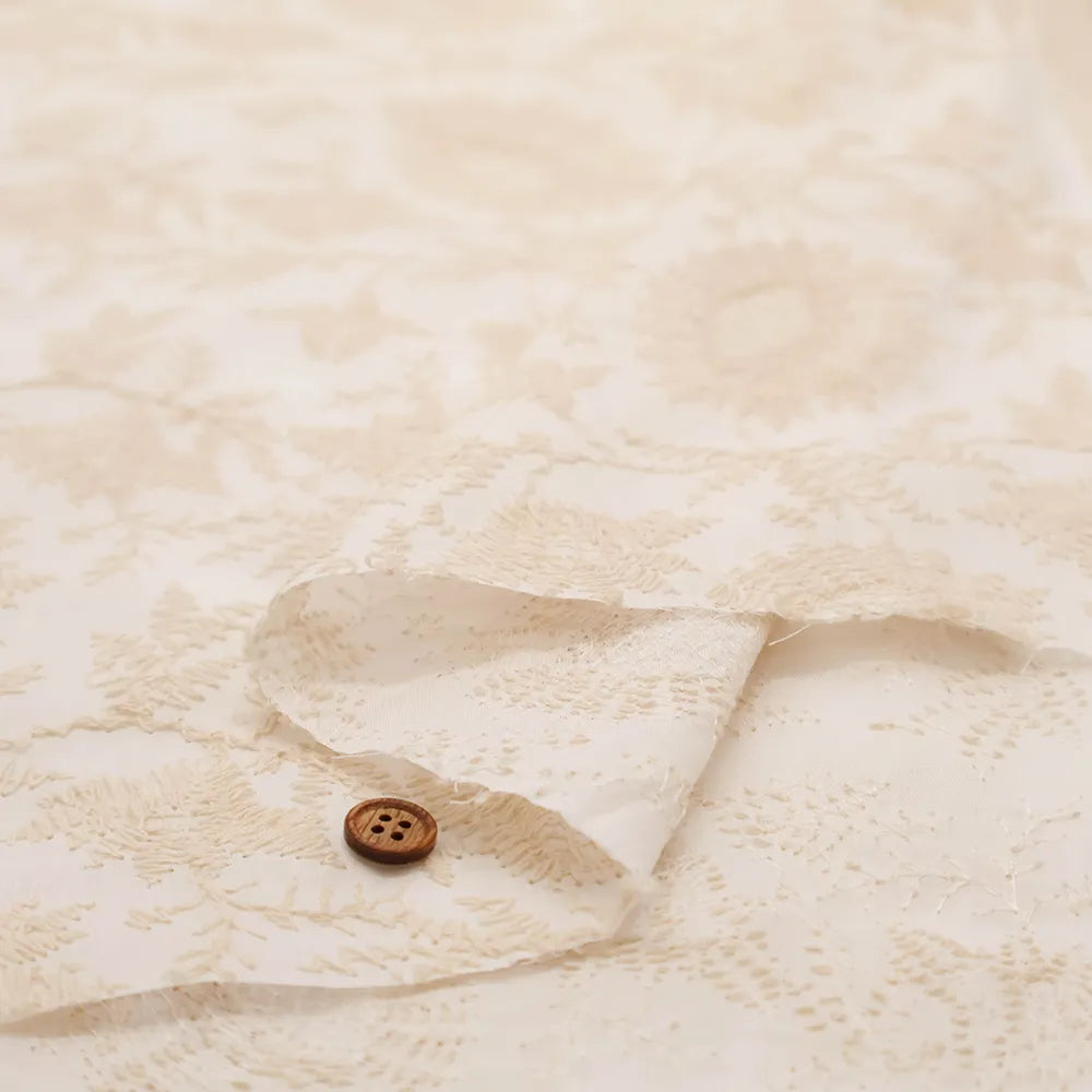 Cotton 60 Lawn Flower Lace Fabric - nomura tailor