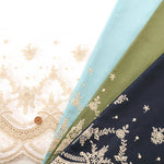 Cotton 60 Lawn Border Lace Fabric - Motif - nomura tailor