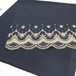 Cotton 60 Lawn Border Lace Fabric - Motif - nomura tailor