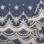 Cotton 60 Lawn Border Lace Fabric - Motif - nomura tailor
