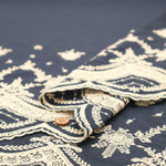 Cotton 60 Lawn Border Lace Fabric - Motif - nomura tailor