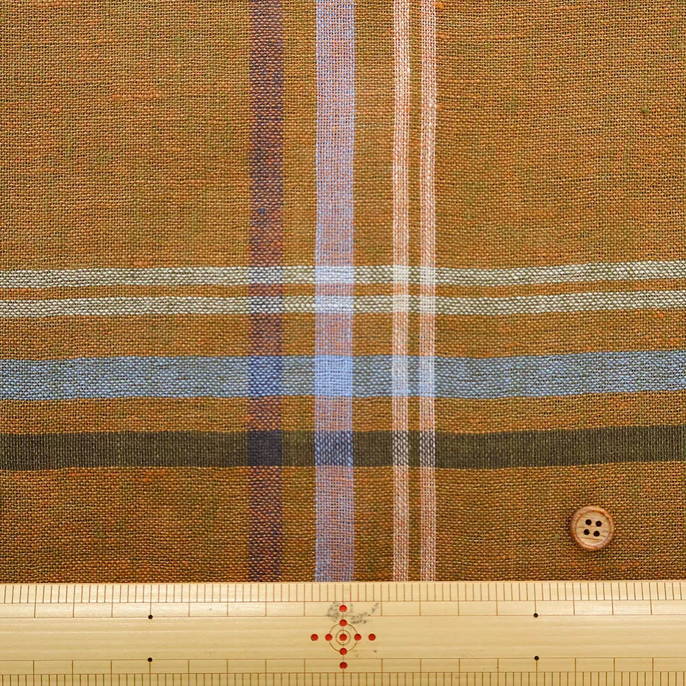 Linen Yarn-Dyed Line Fabric - Check - nomura tailor