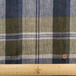 Linen Yarn-Dyed Line Fabric - Madras Check - nomura tailor
