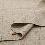 Wool Windowpane Tweed Fabric - nomura tailor