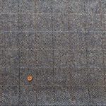 Wool Windowpane Tweed Fabric - Herringbone - nomura tailor
