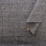 Wool Windowpane Tweed Fabric - Herringbone - nomura tailor