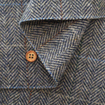 Wool Windowpane Tweed Fabric - Herringbone - nomura tailor
