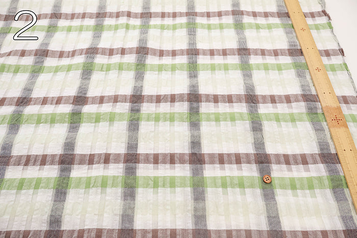 Cotton Silk Printed Fabric - Check - nomura tailor