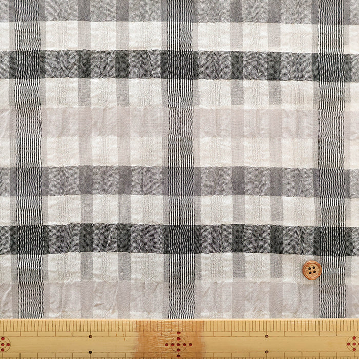 Cotton Silk Printed Fabric - Check - nomura tailor