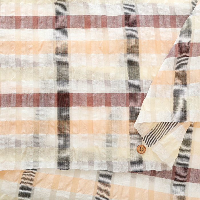 Cotton Silk Printed Fabric - Check - nomura tailor