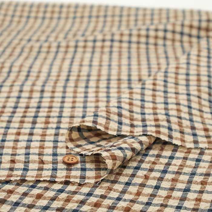 Cotton Modal Printed Fabric - Mini Check - nomura tailor