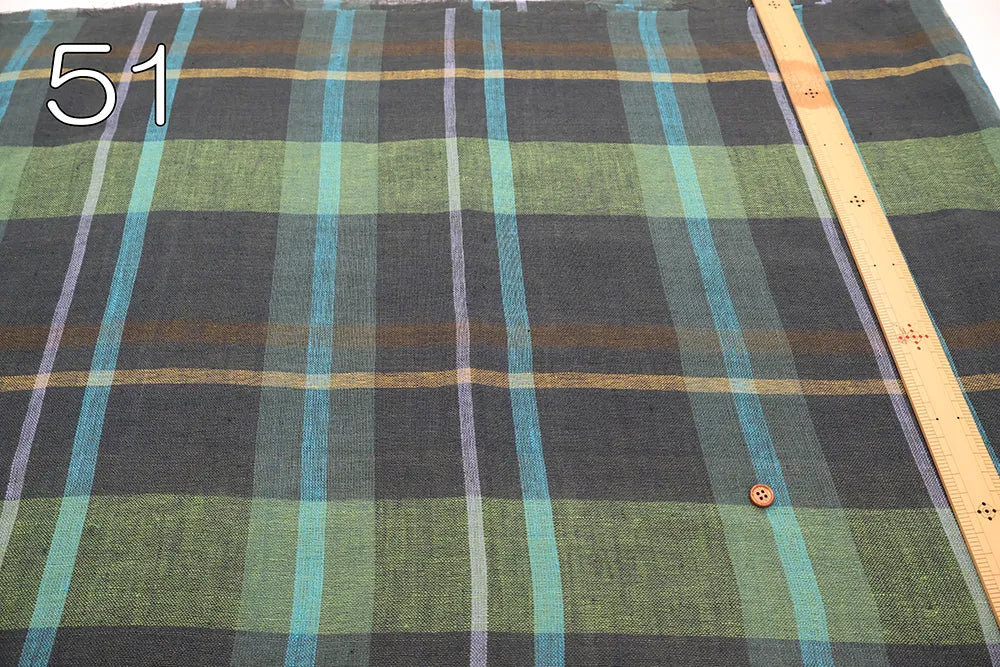 Yarn-dyed Linen Check Fabric - nomura tailor