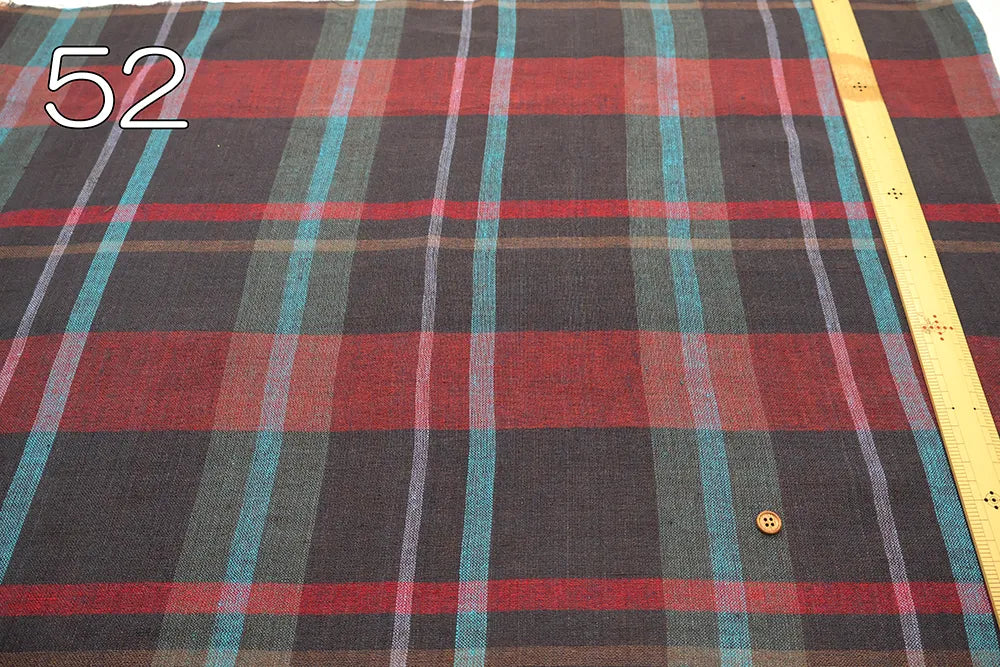 Yarn-dyed Linen Check Fabric - nomura tailor