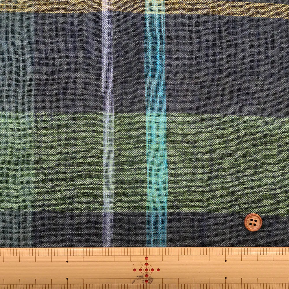 Yarn-dyed Linen Check Fabric - nomura tailor