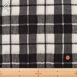 Linen silk gauze fabric Check - nomura tailor