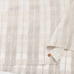 Linen silk gauze fabric Check - nomura tailor