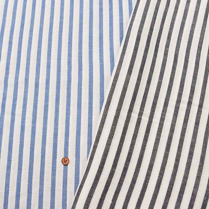 Rayon linen poplin fabric Stripe - nomura tailor