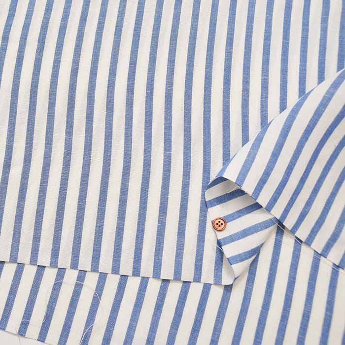 Rayon linen poplin fabric Stripe - nomura tailor