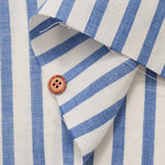 Rayon linen poplin fabric Stripe - nomura tailor