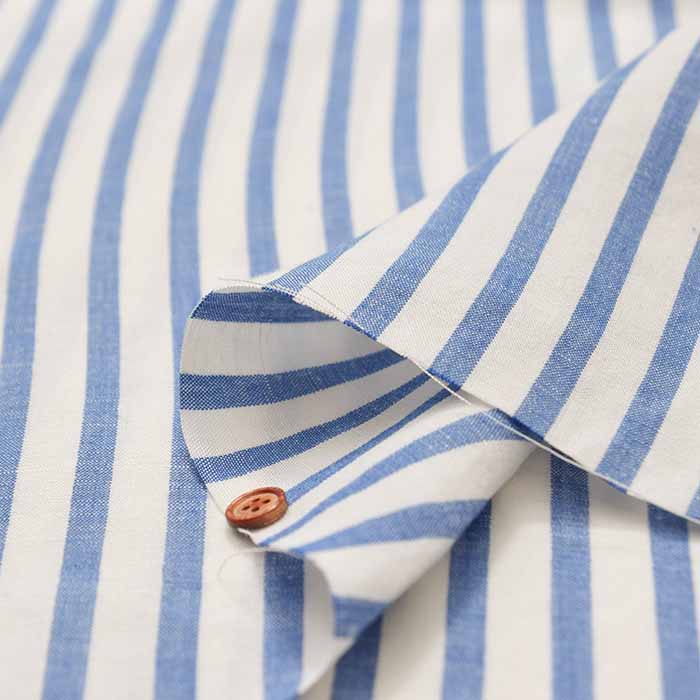 Rayon linen poplin fabric Stripe - nomura tailor