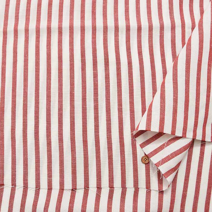 Rayon Linen Poplin Fabric Stripe - nomura tailor