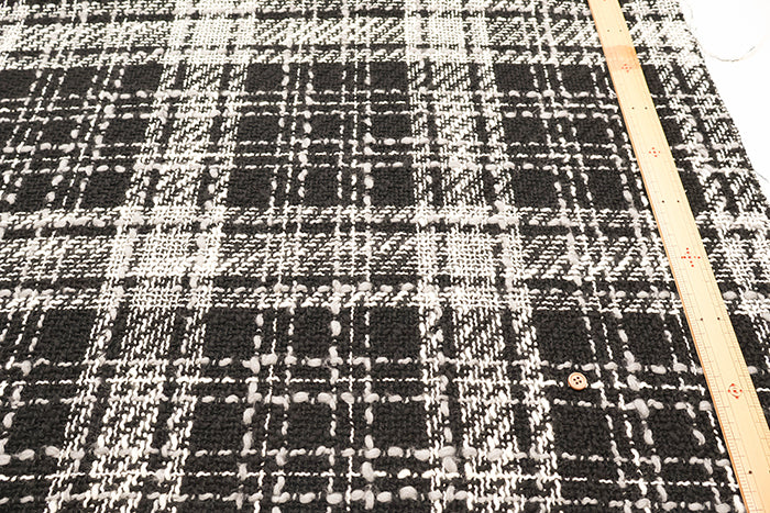 Made in Italy Check Tweed Fabric - nomura tailor