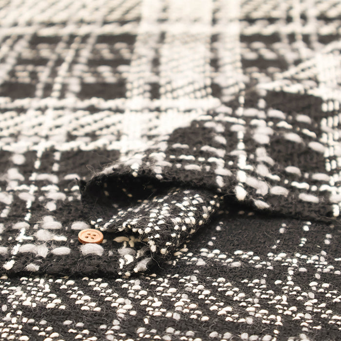 Made in Italy Check Tweed Fabric - nomura tailor