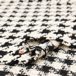 Made in Italy Lame (Glitter) Tweed Fabric - Houndstooth Pattern - nomura tailor