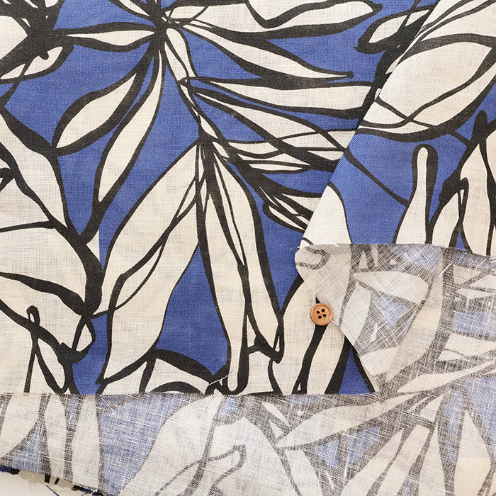 Made in ItalyLinen Print Fabric - Botanical - nomura tailor