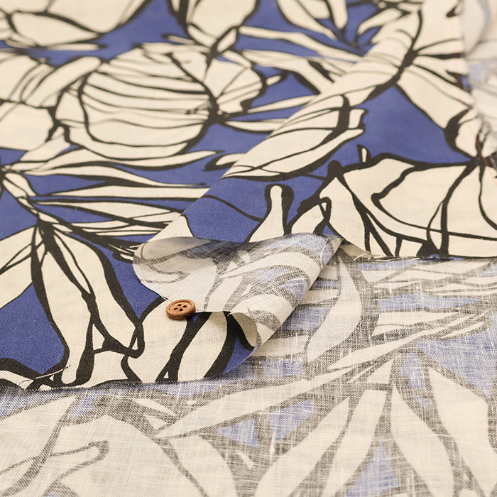 Made in ItalyLinen Print Fabric - Botanical - nomura tailor