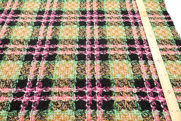 Made in Italy Check Tweed Fabric - nomura tailor