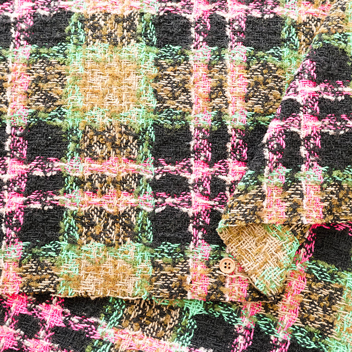 Made in Italy Check Tweed Fabric - nomura tailor