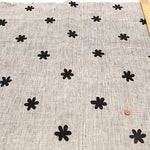 Made in India Linen Fabric - Flowers Motif - nomura tailor