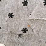 Made in India Linen Fabric - Flowers Motif - nomura tailor
