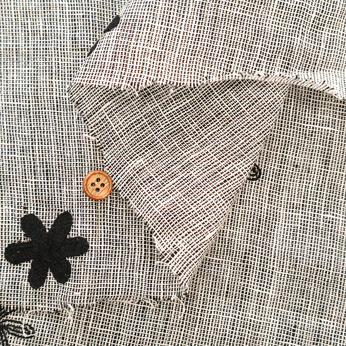 Made in India Linen Fabric - Flowers Motif - nomura tailor