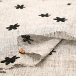 Made in India Linen Fabric - Flowers Motif - nomura tailor