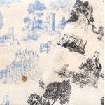 Made in Italy QUORUM Linen Printed Fabric - Toile Style - nomura tailor