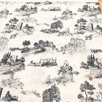 Made in Italy QUORUM Linen Printed Fabric - Toile Style - nomura tailor