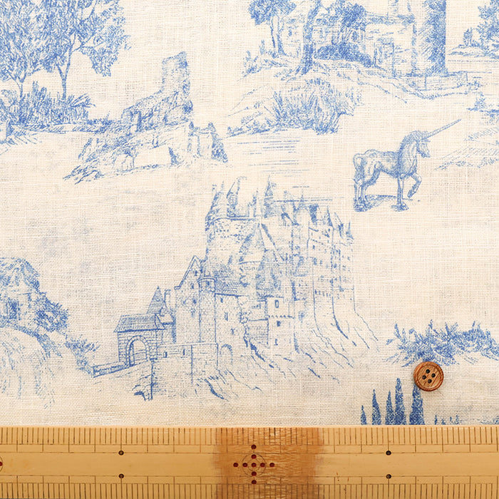 Made in Italy QUORUM Linen Printed Fabric - Toile Style - nomura tailor
